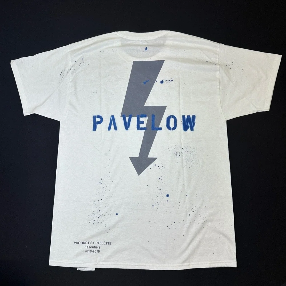 Pallette‎ Pavelow Champion T-Shirt Mens L Lightning Bolt White Essentials 18-19 - Picture 2 of 13